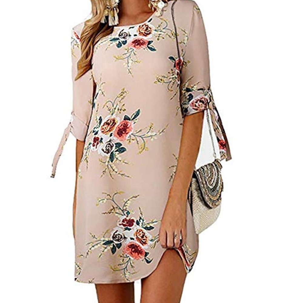 🆕Summer Round Neck Printed Casual Mini Dress